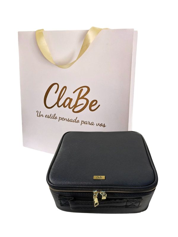 Necessaire de Maquillaje con Espejo LED - Modelo AURA "Negro"