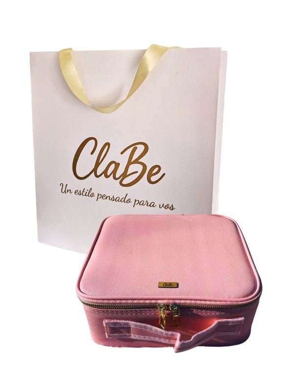 Necessaire de Maquillaje con Espejo LED - Modelo AURA "Rosa"